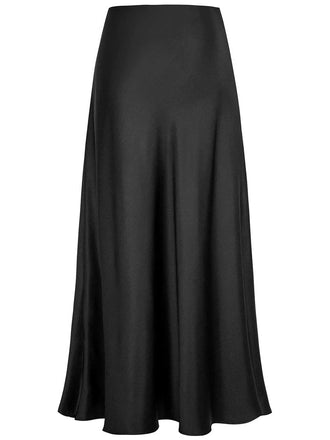 1930er Hohe-Taille Satin Solide Meerjungfrauen Rock