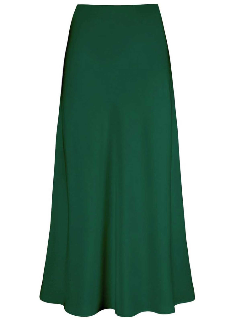 1930er Hohe-Taille Satin Solide Meerjungfrauen Rock