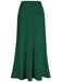 1930er Hohe-Taille Satin Solide Meerjungfrauen Rock