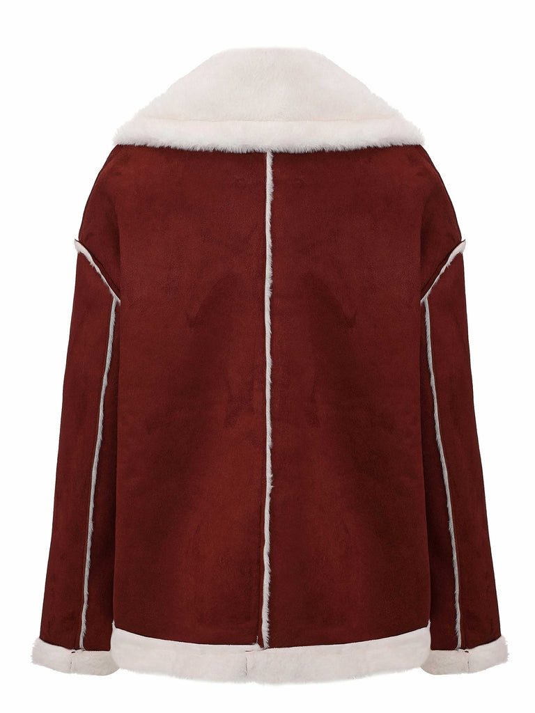 1940er Revers Plüsch Buckle Tasche Jacke