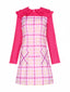 2PCS 1960er Plaids Tasche Wednesday Addams Stil Top & Kleid