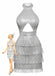 Silber 1920er Halter Pailletten Fransen Cutout Party Kleid