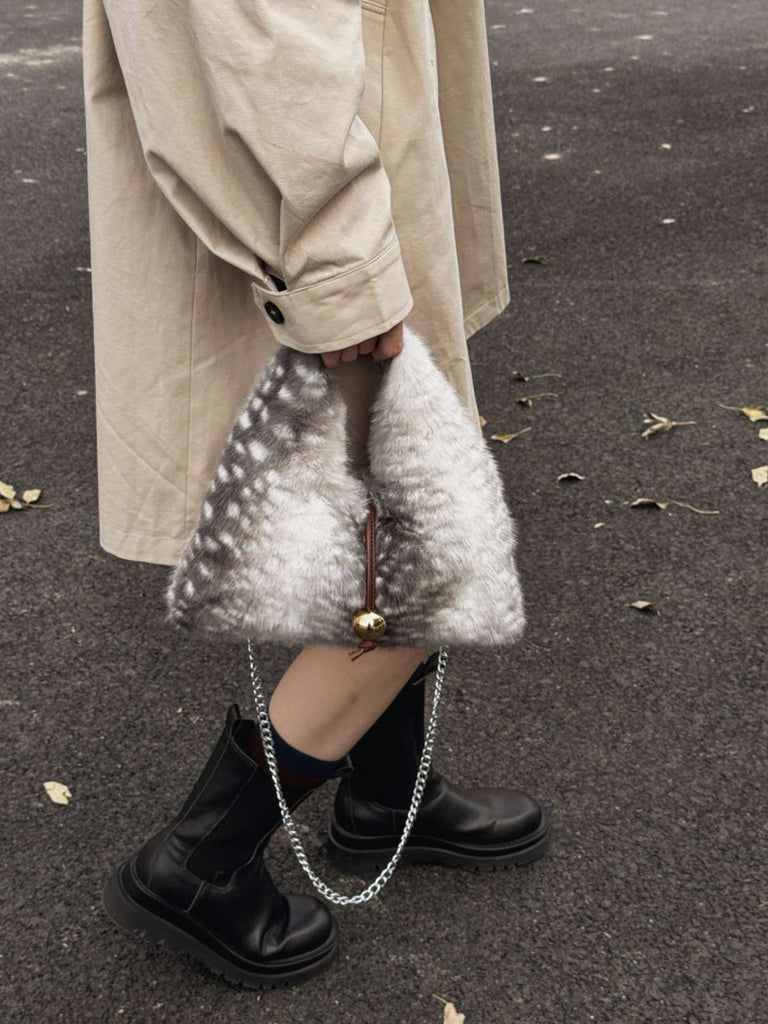 Retro Ren Stil Bell Kunstpelz Tasche