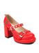 Punk Kreuzschnalle Knöchelriemen Chunky High Heels