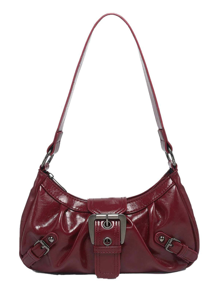 Vintage Leder Schnalle Design Schulter Tasche