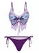 1970er Schmetterling Spaghetti Träger Schnürung Bikini Set