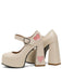Vintage Herz Cut-Outs & Schnalle Mary Jane Absatz Schuhe
