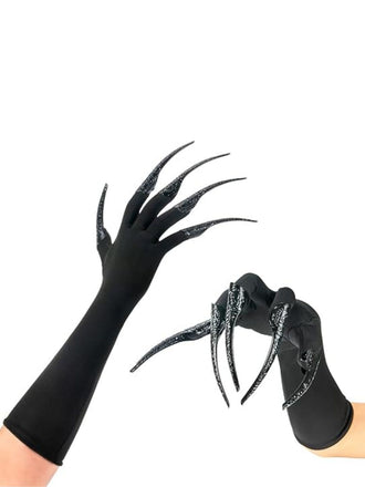 Halloween Schwarz Lang Klauen Handschuhe
