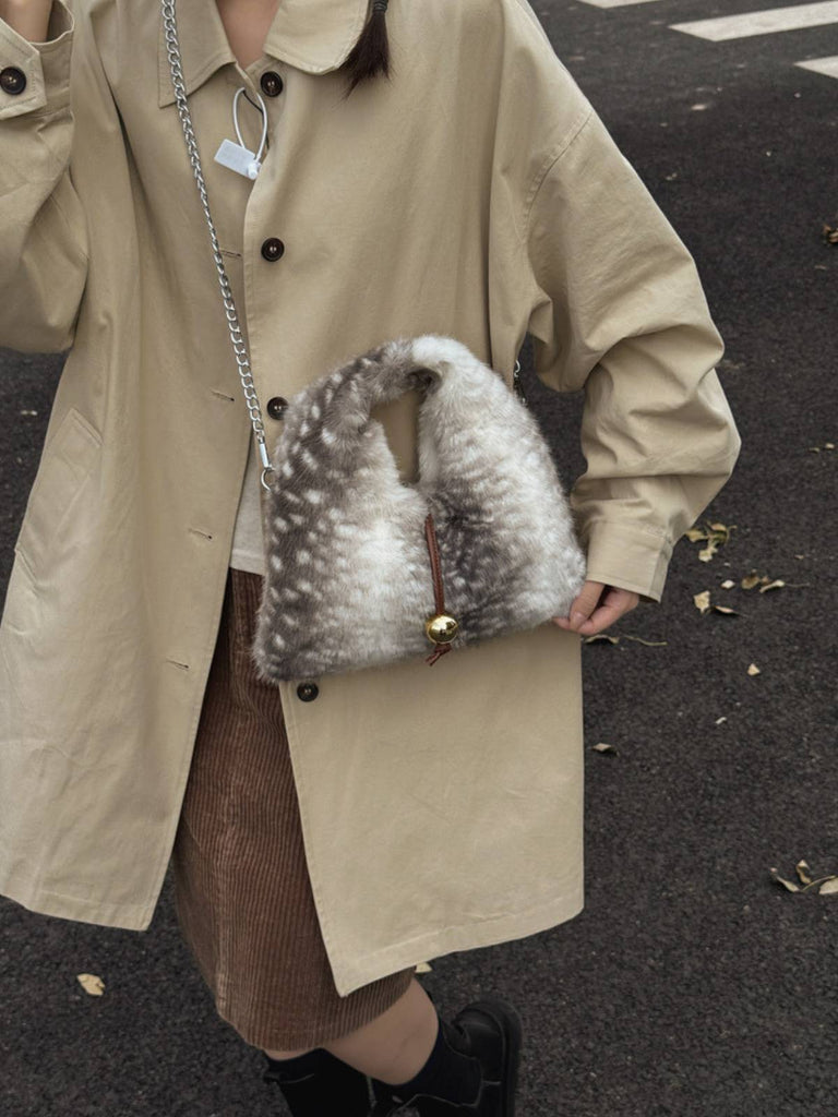 Retro Ren Stil Bell Kunstpelz Tasche