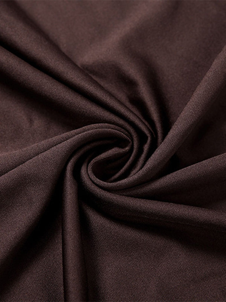 Schwarz 1980er Solide Schulterfrei Netz Cut-Out Durchsichtig Kleid