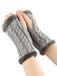 Winter Kunstpelzbesatz Stricken Fingerlos Handschuhe