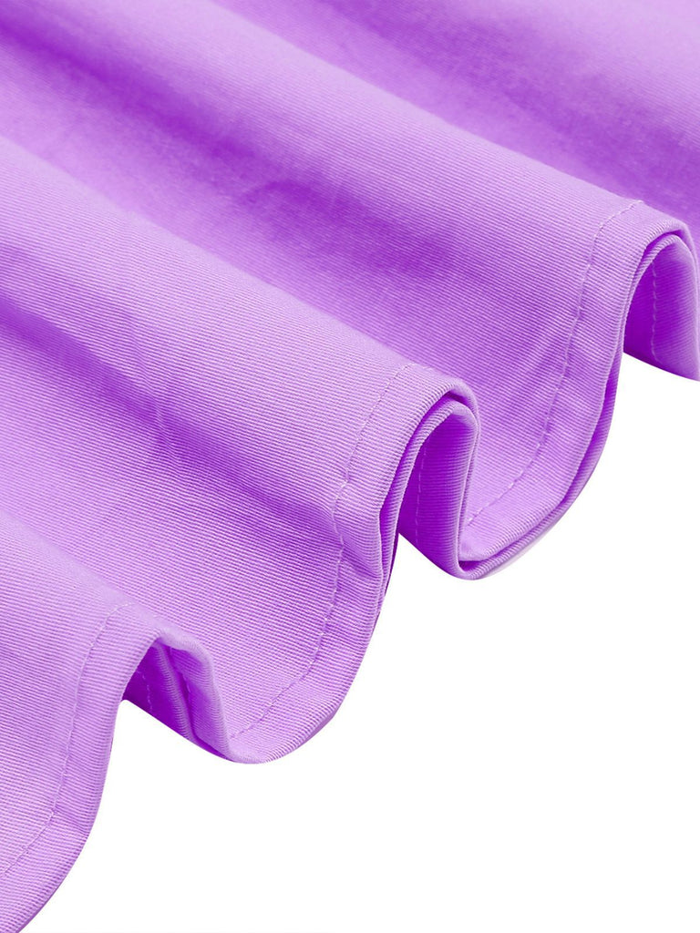 1950er Solide Matrosen Kragen Schleife Ärmellos Kleid