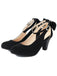 Vintage Bogen Klobige Wildleder Hohem Absatz Schuhe