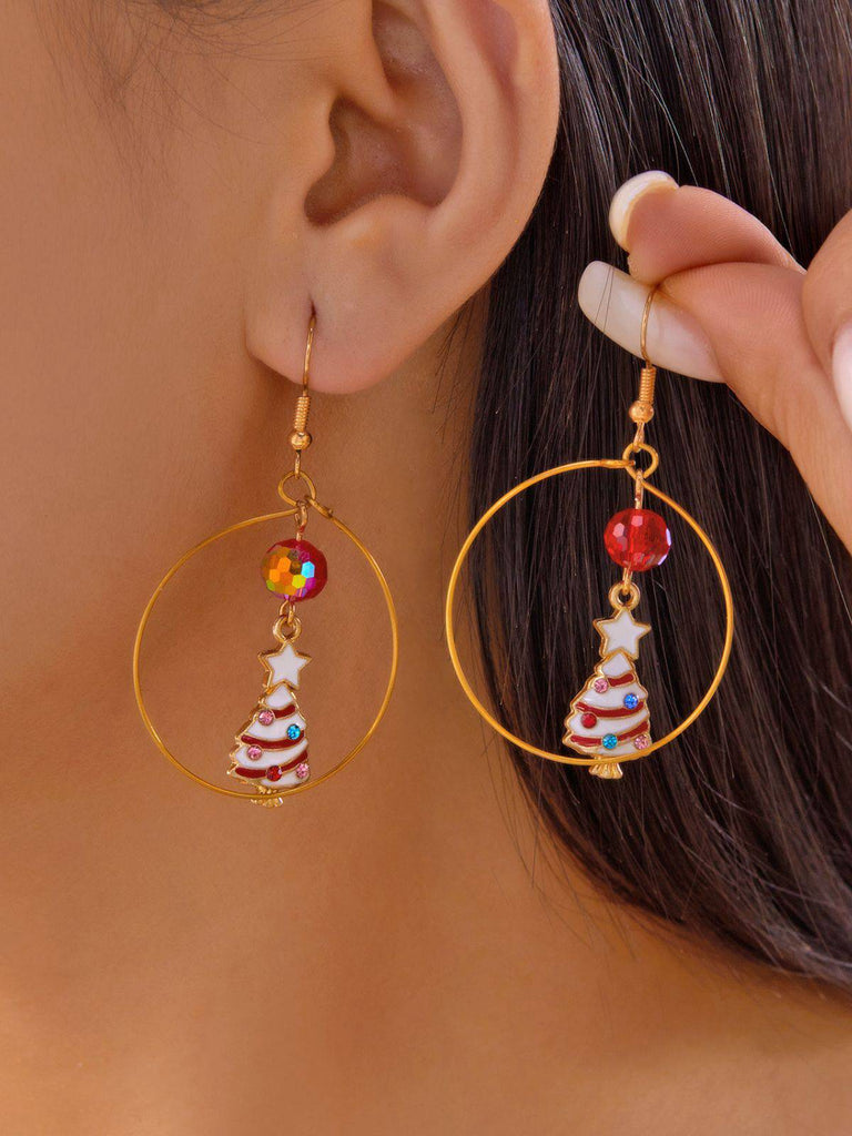 Weihnachtsbaum & Schneemann & Zuckerstange Ohrringe