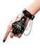 Punk Skeletthand Chain Leder Niet Fingerarmband