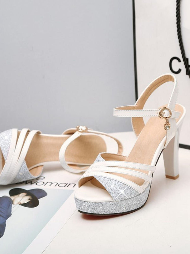 Funkeln PU Leder High Heel Sandalen