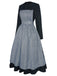 Schwarz 1950er Sound Of Music Maria Streifen Kleid