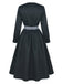 Schwarz 1950er Sound Of Music Maria Streifen Kleid
