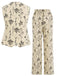 2PCS 1940er Blumen V-Ausschnitt Vest & Hosen