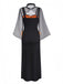 Orange 1940er Blumen Spitze Kleid mit Cape & Hut