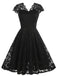 1950er Solide V-Ausschnitt Ärmellos Spitze Kleid