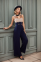 MARINEBLAU POLKA DOT PATCHWORK JUMPSUIT