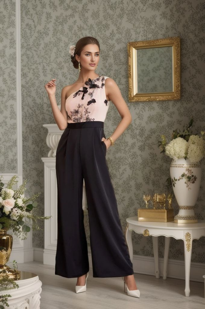 EIN-SCHULTER SPITZE SCHMETTERLINGS JUMPSUIT