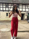 Rot 1930er Kirsch Cupcake Trägern Jumpsuit