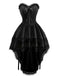 Schwarz 1980er Punk Trägerlos Spitze Gothic Korsett Kleid