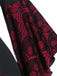 Weinrot & Schwarz 1940er Gothic Skelett Schädel Spitze Taste Kleid