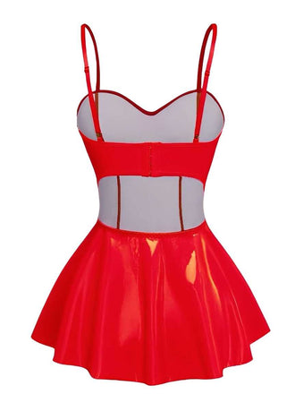 1980er Solide Latex Hasenkostüm Kleid Mit Ohren Stirnband