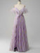 1970er Slip Blumen Besticktes Netz Schlitz Kleid
