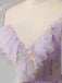 1970er Slip Blumen Besticktes Netz Schlitz Kleid