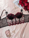 1960er Blumen Bestickt Bogen Dessous mit Bügel