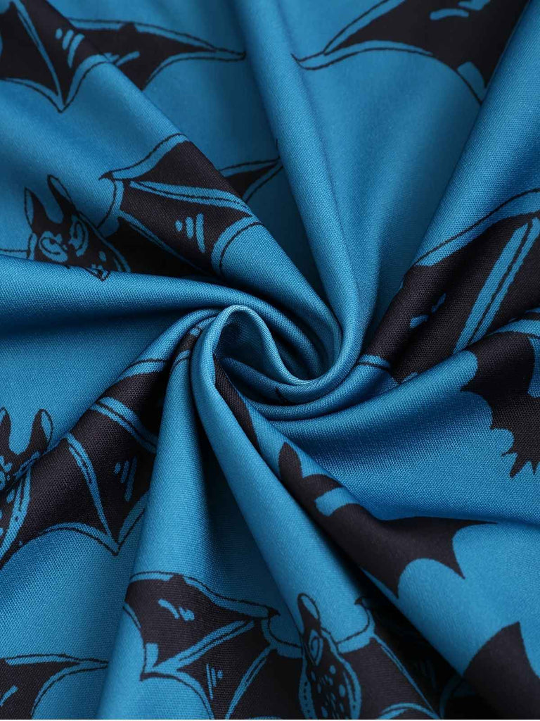 [Übergröße] Dunkelblau 1950er Halloween Schläger Schnürung Kleid