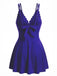 Spaghettiträger-Badekleid mit Schleife und Muschelsaum aus den 1930er Jahren – Vintage-Kleid, Retro-Mode