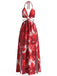30er Maxikleid mit Neckholder und Blumen