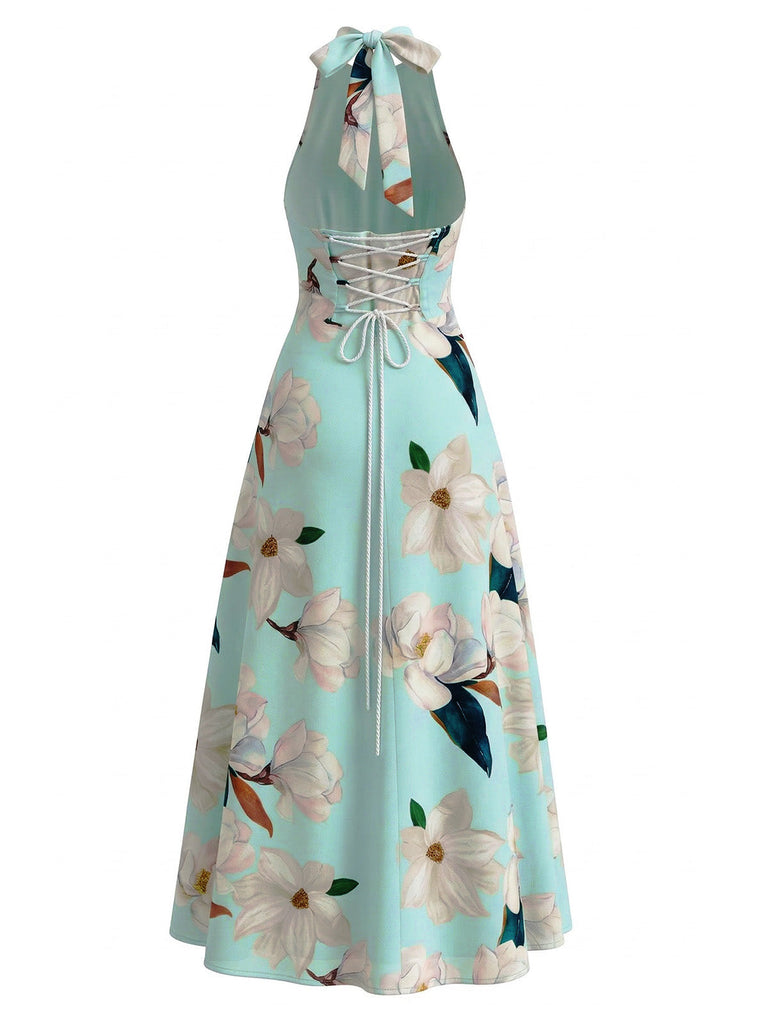Geblümtes Kleid mit V-Ausschnitt aus den 1930er Jahren – Vintage-Kleid, Retro-Mode