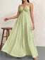 30er Maxikleid mit Neckholder und V-Ausschnitt
