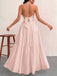 30er Maxikleid mit V-Ausschnitt und Neckholder