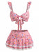 40er Bikini-Set mit Ditsy-Blumen und Rüschen
