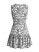 50er Ärmelloses Kleid mit Ditsy-Blumen und A-Linie