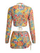 60er Netz-Bikini-Set & Cover-Up mit Neckholder und Blumen