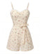 1940s Polka Dot Patchwork Suspender Romper - vintage jumpsuit, retro fashion