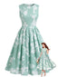 40er ärmelloses Plisseekleid mit Blumenmuster