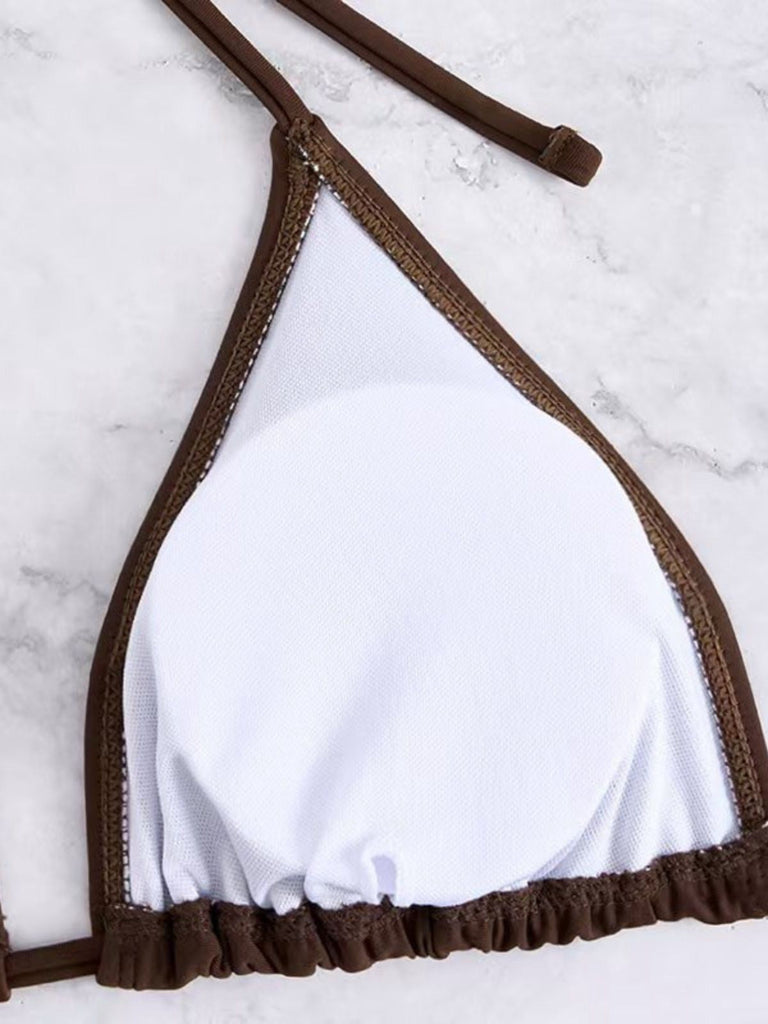 1940er Uni Halter Bikini Set & Häkel Cover-Up