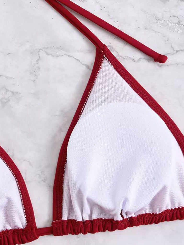 1940er Uni Halter Bikini Set & Häkel Cover-Up