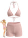 40er Bikini-Set & Shorts mit Neckholder und Triangle