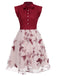 50er Tüllkleid mit Blumenstickerei und Schleifenkragen