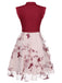 50er Tüllkleid mit Blumenstickerei und Schleifenkragen